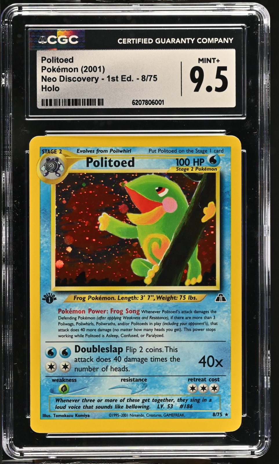 2001 Neo Discovery - 1st Edition - English Politoed Rare Holo 8/75