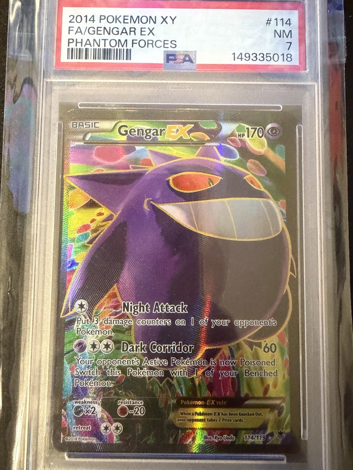 2014 Pokemon XY Phantom Forces Full Art/Gengar EX 114