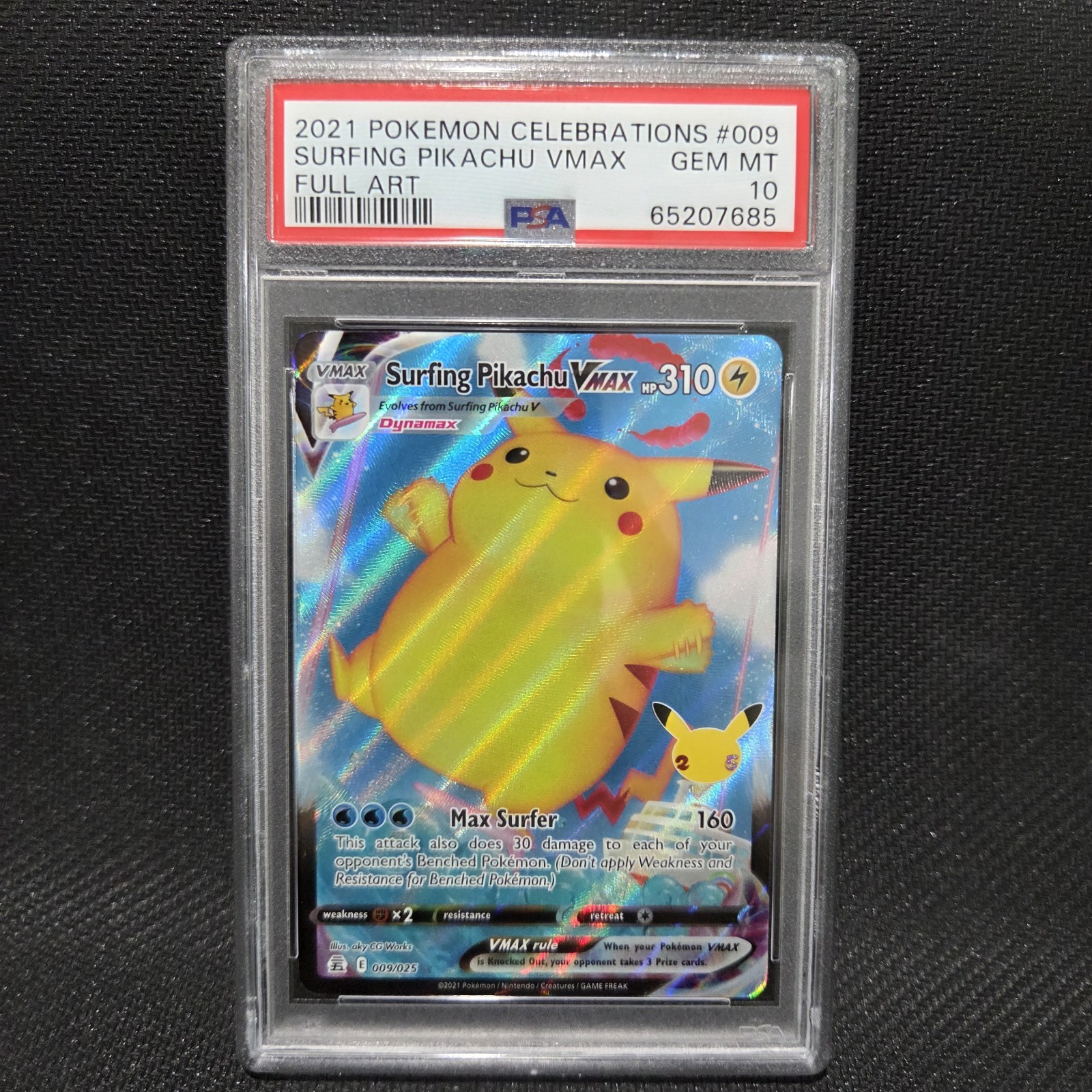 2021 Pokemon Celebrations Full Art/Surfing Pikachu Vmax 009