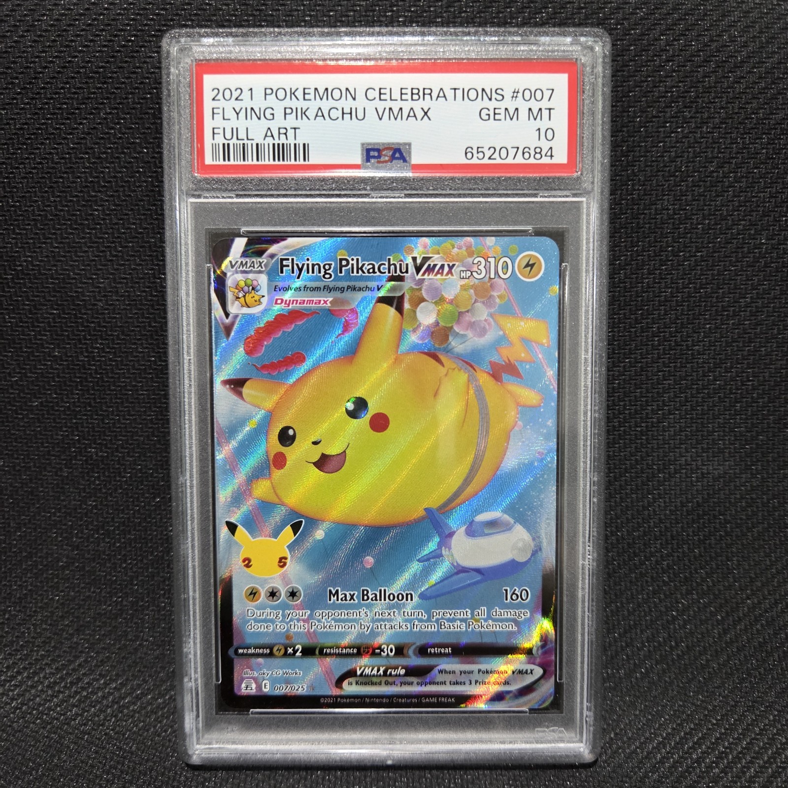 2021 Pokemon Celebrations Full Art/Flying Pikachu Vmax 007