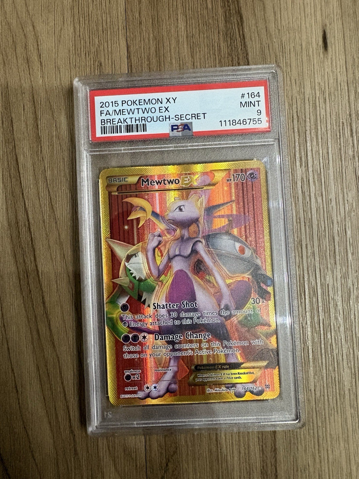 2015 Pokemon XY Breakthrough Full Art/Mewtwo EX Secret 164
