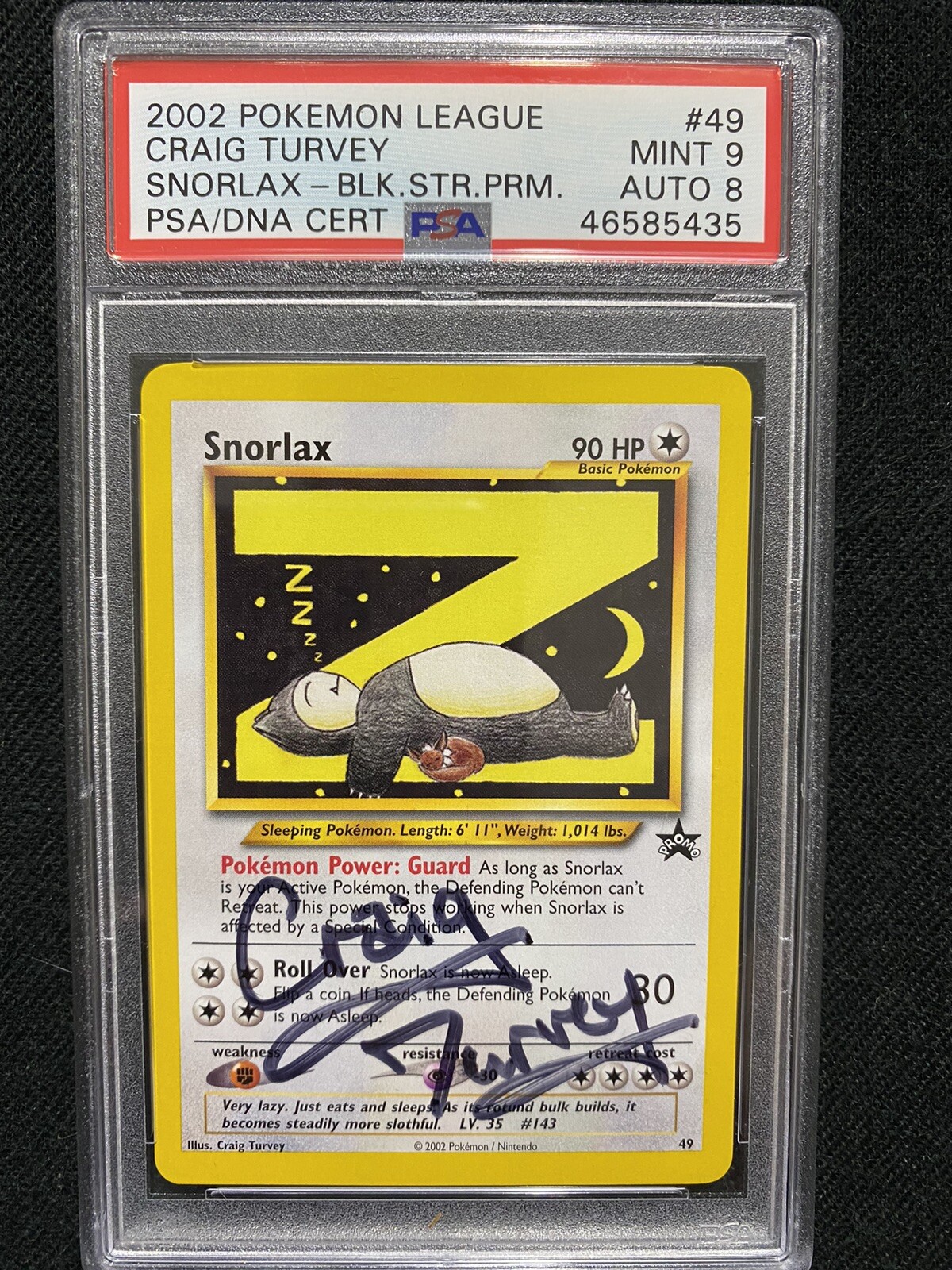 2002 Pokemon League Promo Black Star Snorlax 49