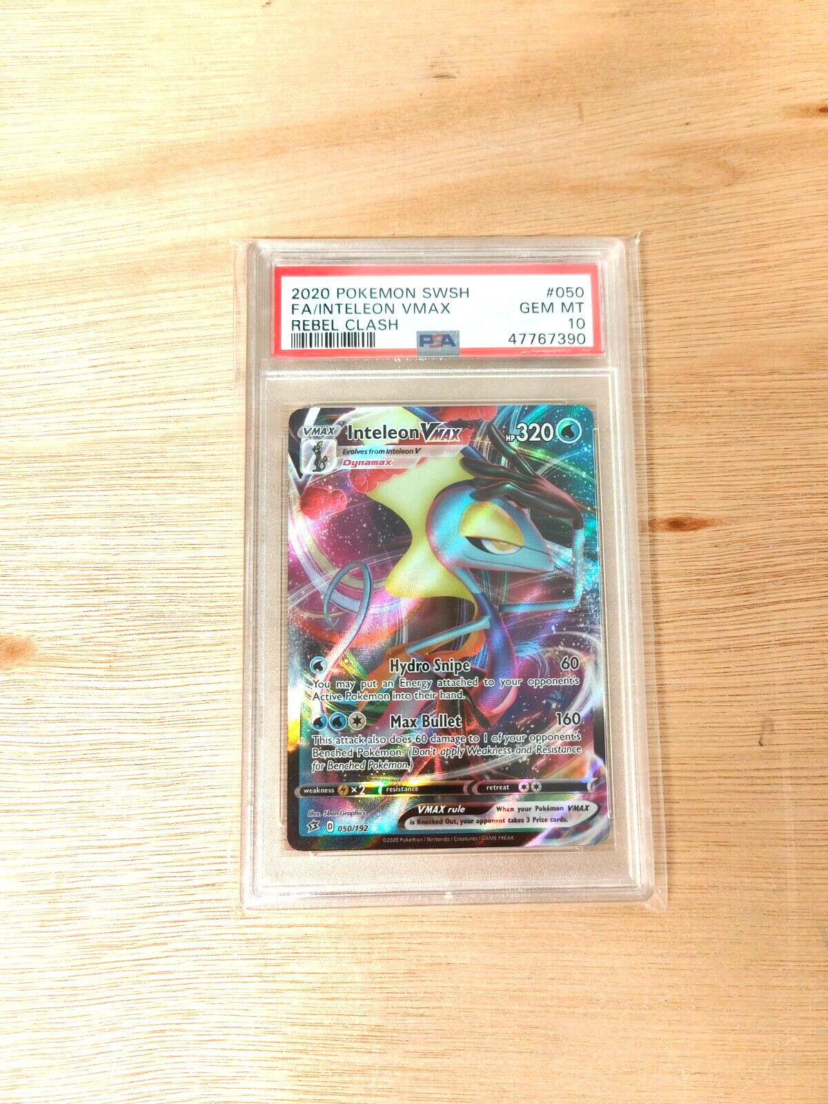 2020 Pokemon Sword & Shield Rebel Clash Full Art/Inteleon Vmax 050
