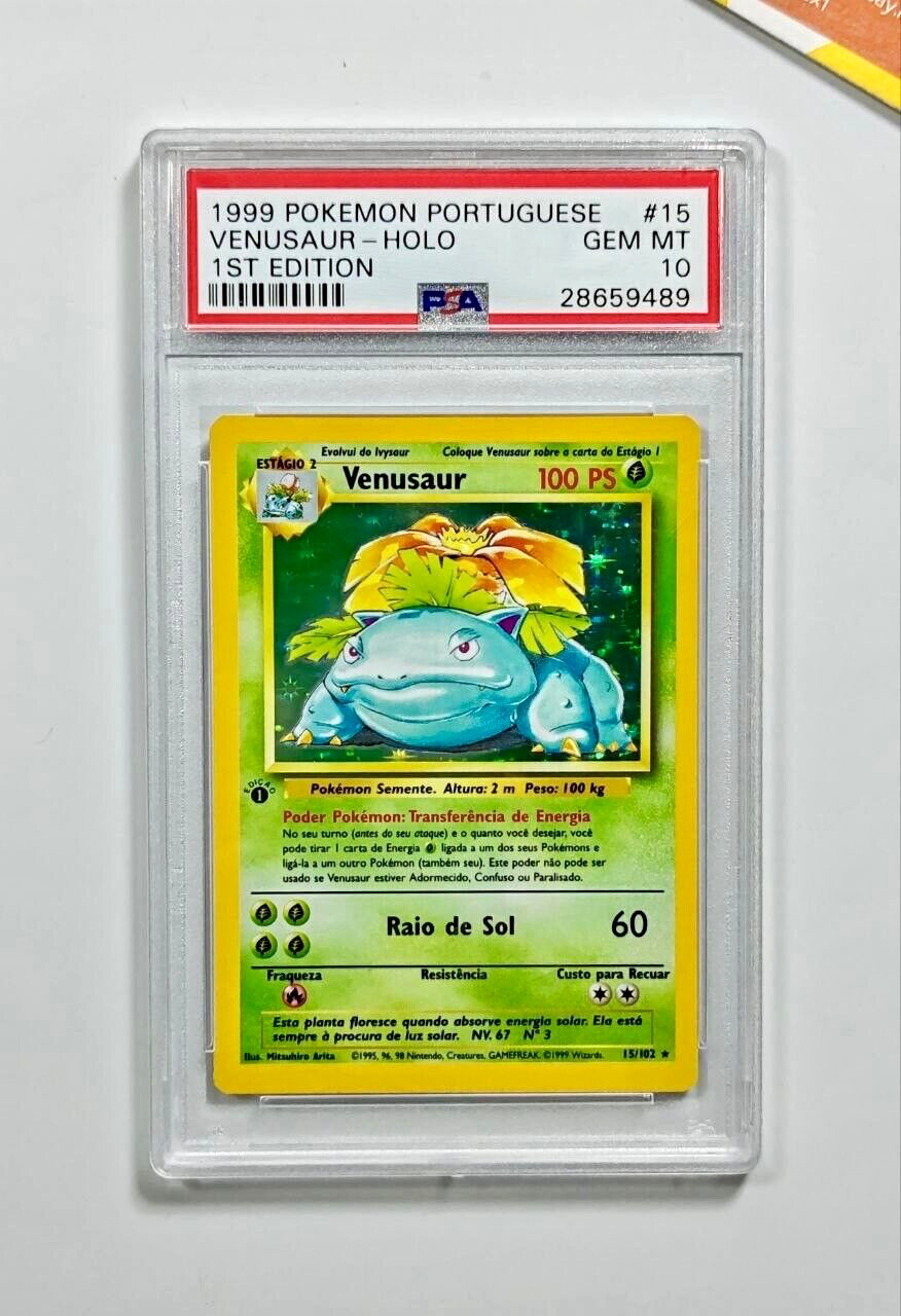 1999 Pokemon Portuguese Venusaur-Holo 1st Edition 15