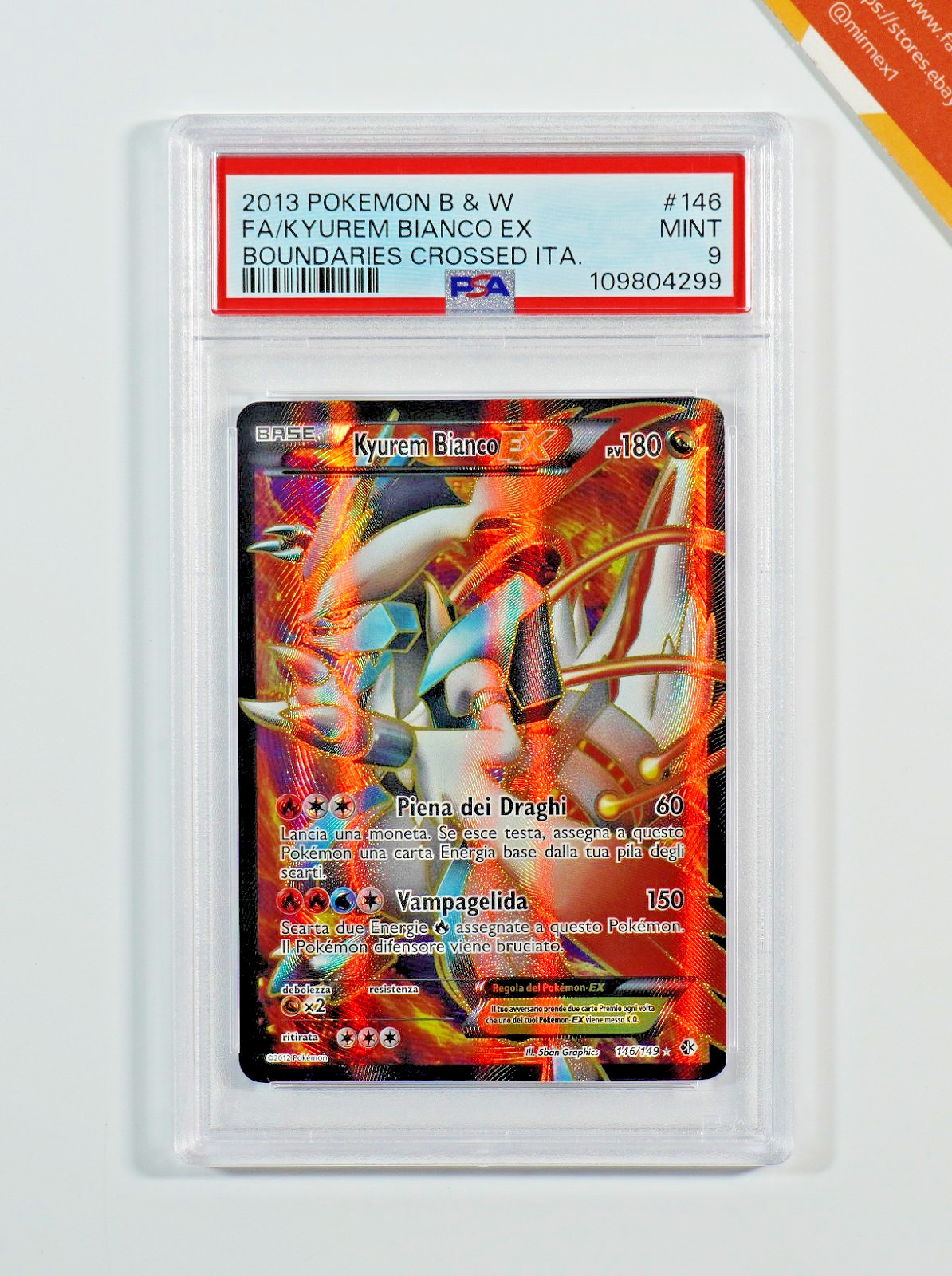 2013 Pokemon Italian Black & White Boundaries Crossed Full Art/Kyurem Bianco EX 146