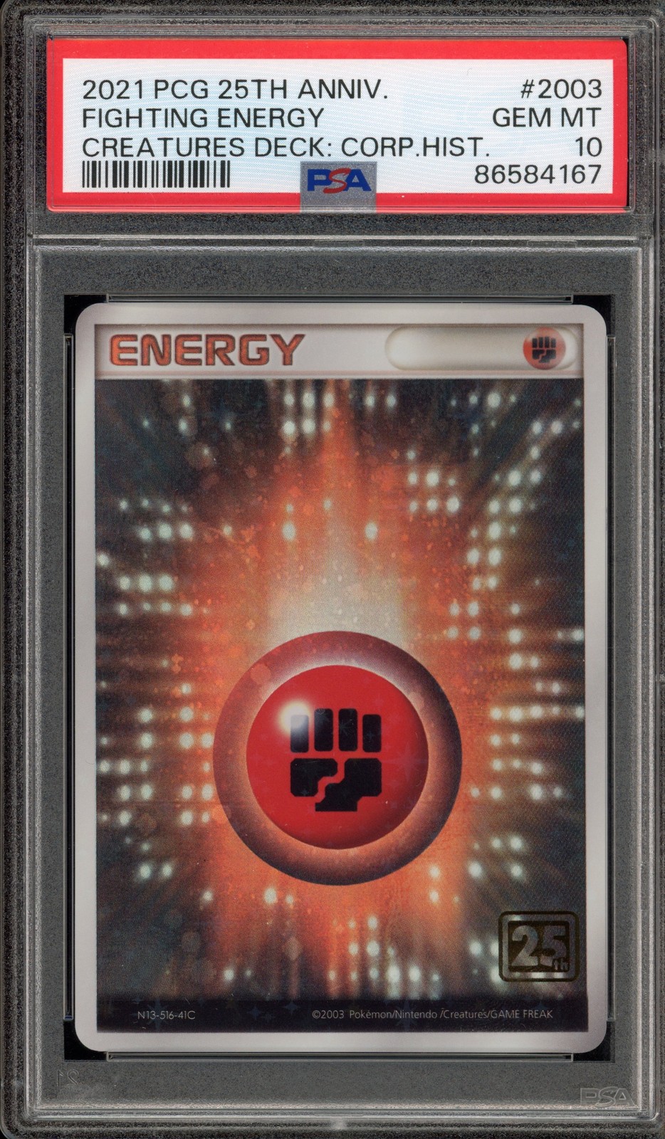 2021 Pokemon Card Game 25th Anniversary Creatures Deck: Corporate History (1995-2021) Fighting Energy 2003