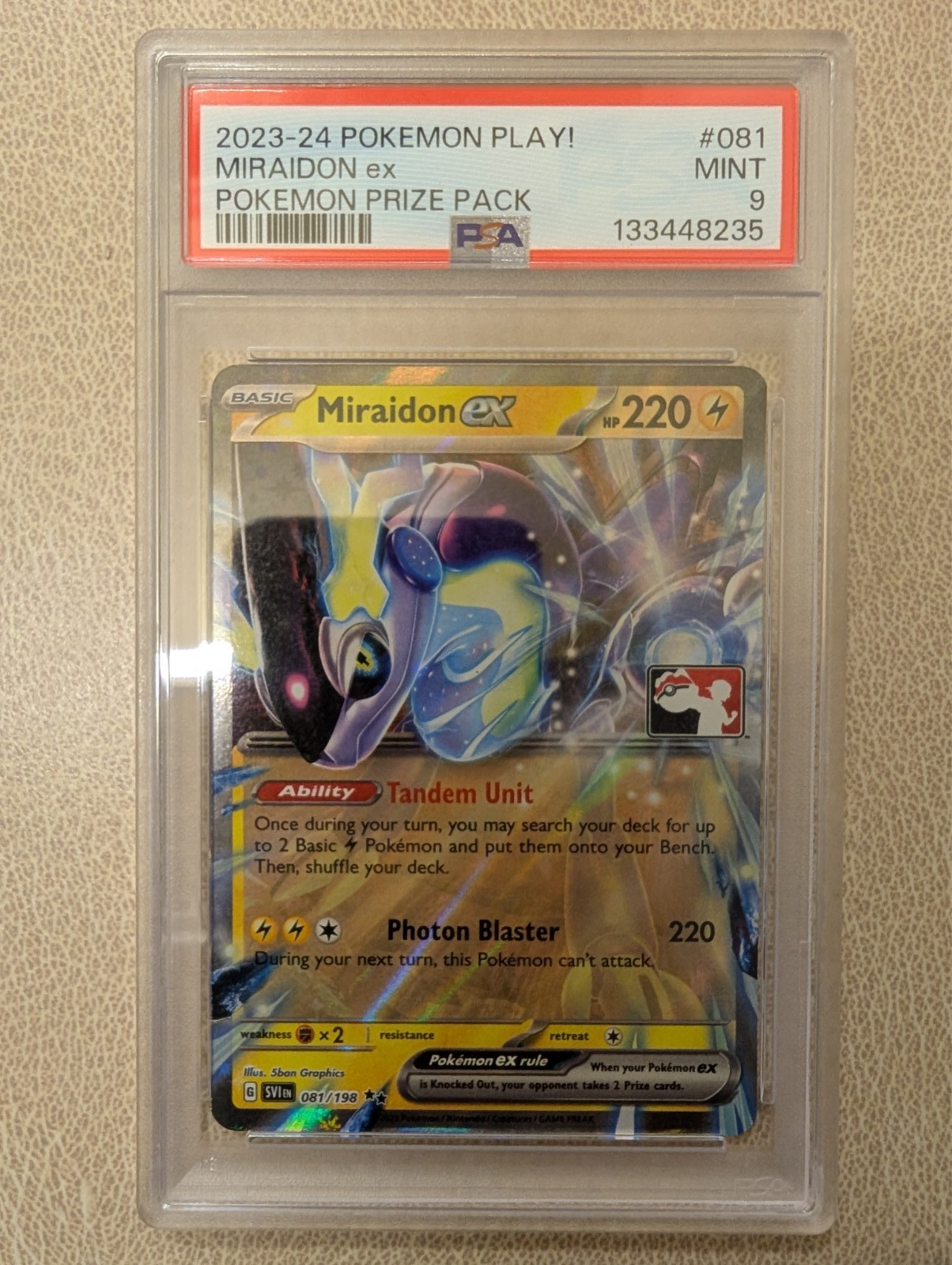 2023-2024 Pokemon Play! Pokemon Prize Pack Miraidon EX 081