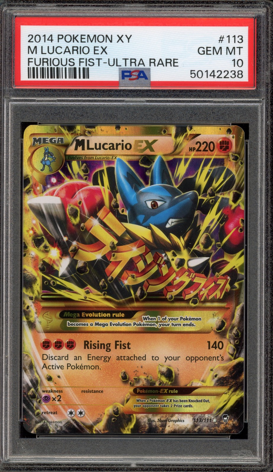 2014 Pokemon XY Furious Fists M Lucario EX 55