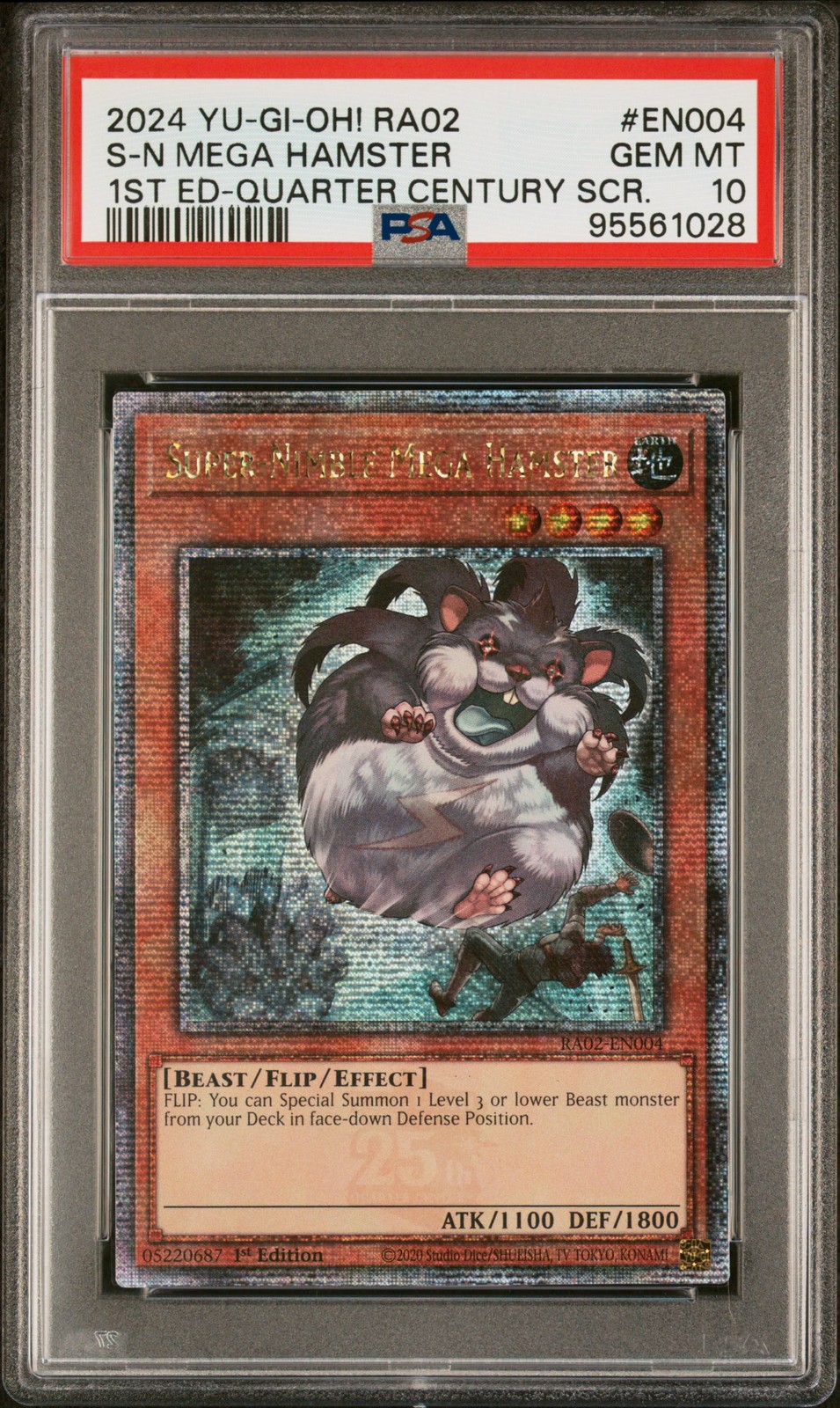 2024 YU-GI-Oh! RA02-25th Anniversary Rarity Collection II Super-Nimble Mega Hamster 1st Edition-Quarter Century Secret Rare EN004