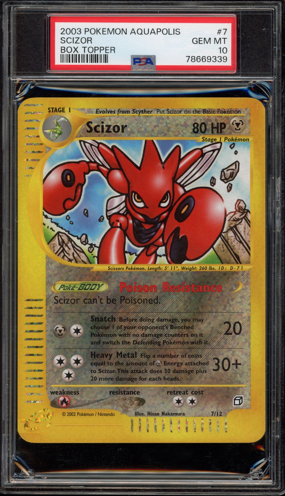 2003 Pokemon Aquapolis Box Topper Scizor 7