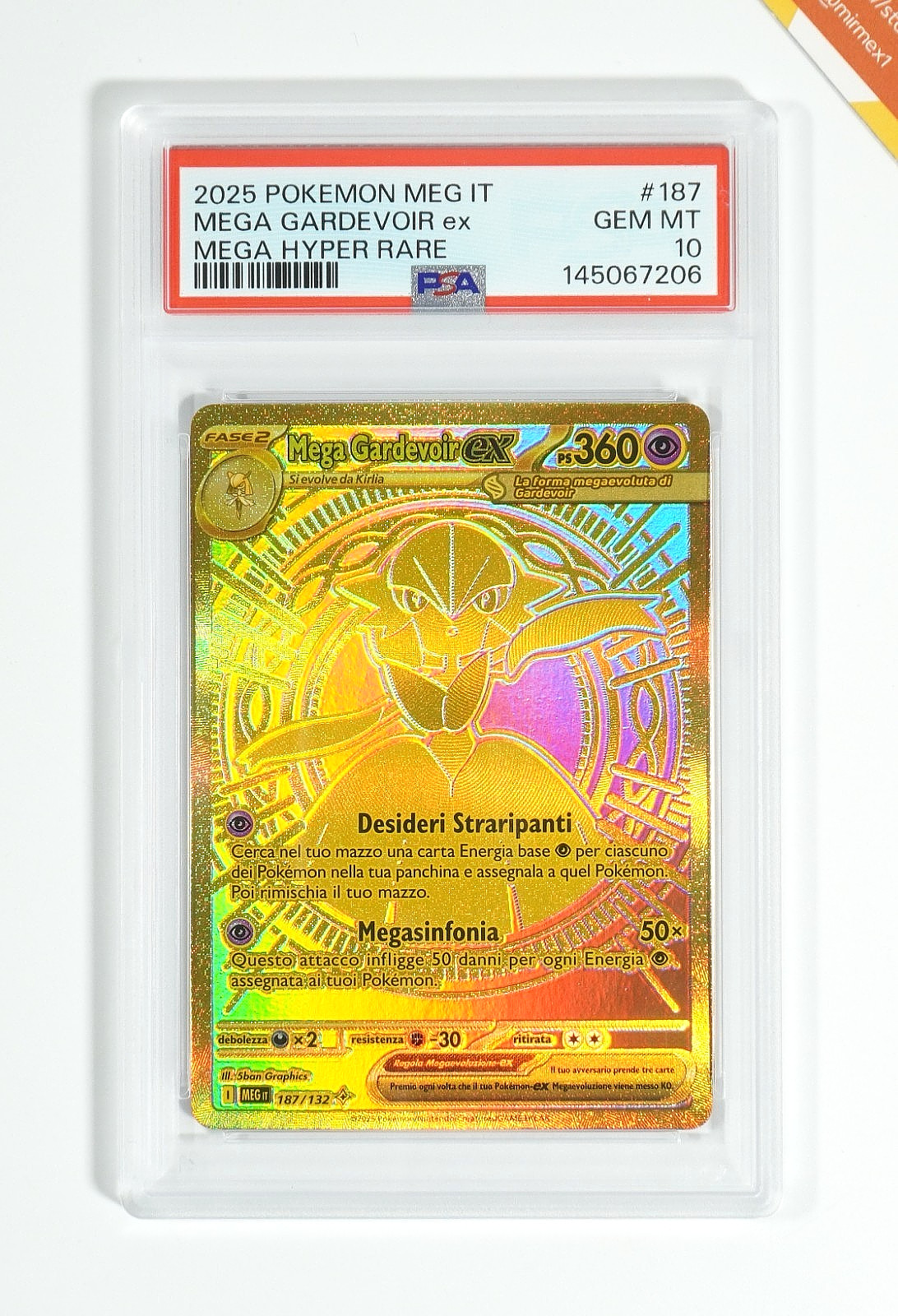 2025 Pokemon Italian Meg It-Mega Evolution Mega Gardevoir EX Mega Hyper Rare 187