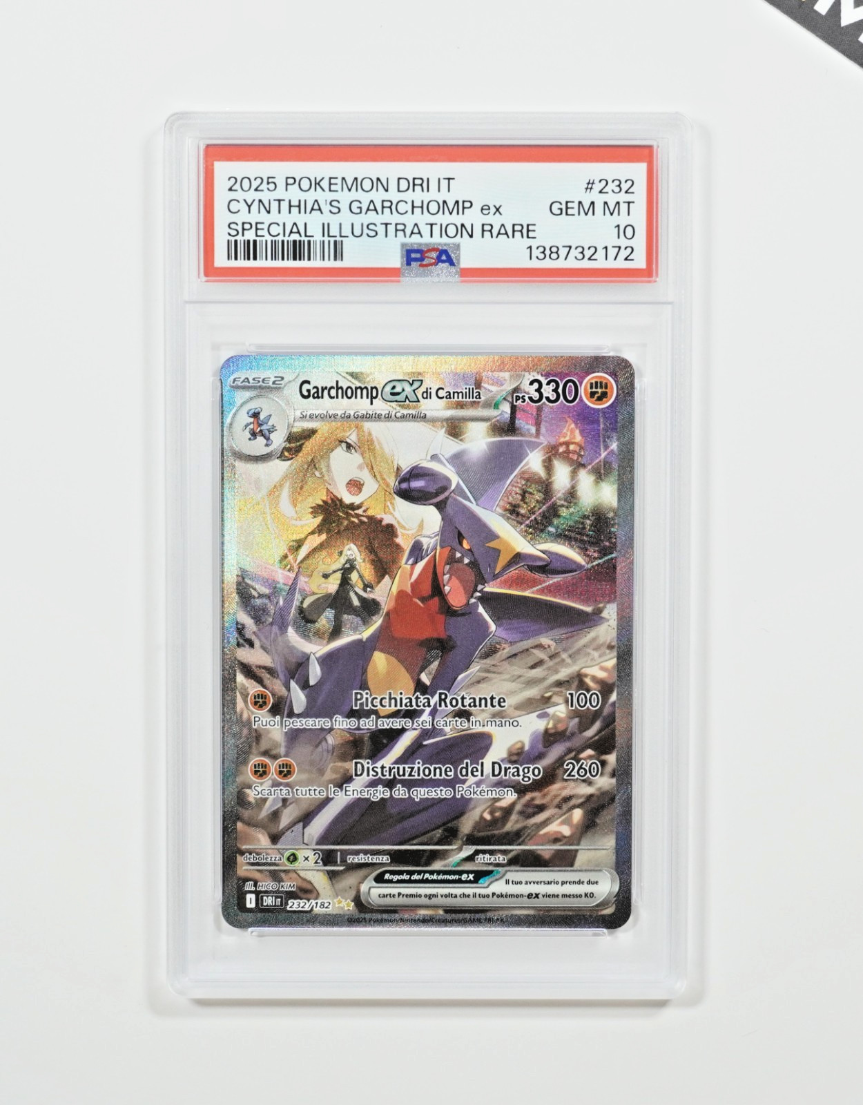 2025 Pokemon Italian Dri It-Destined Rivals Cynthia's Garchomp EX Special Illustration Rare 232
