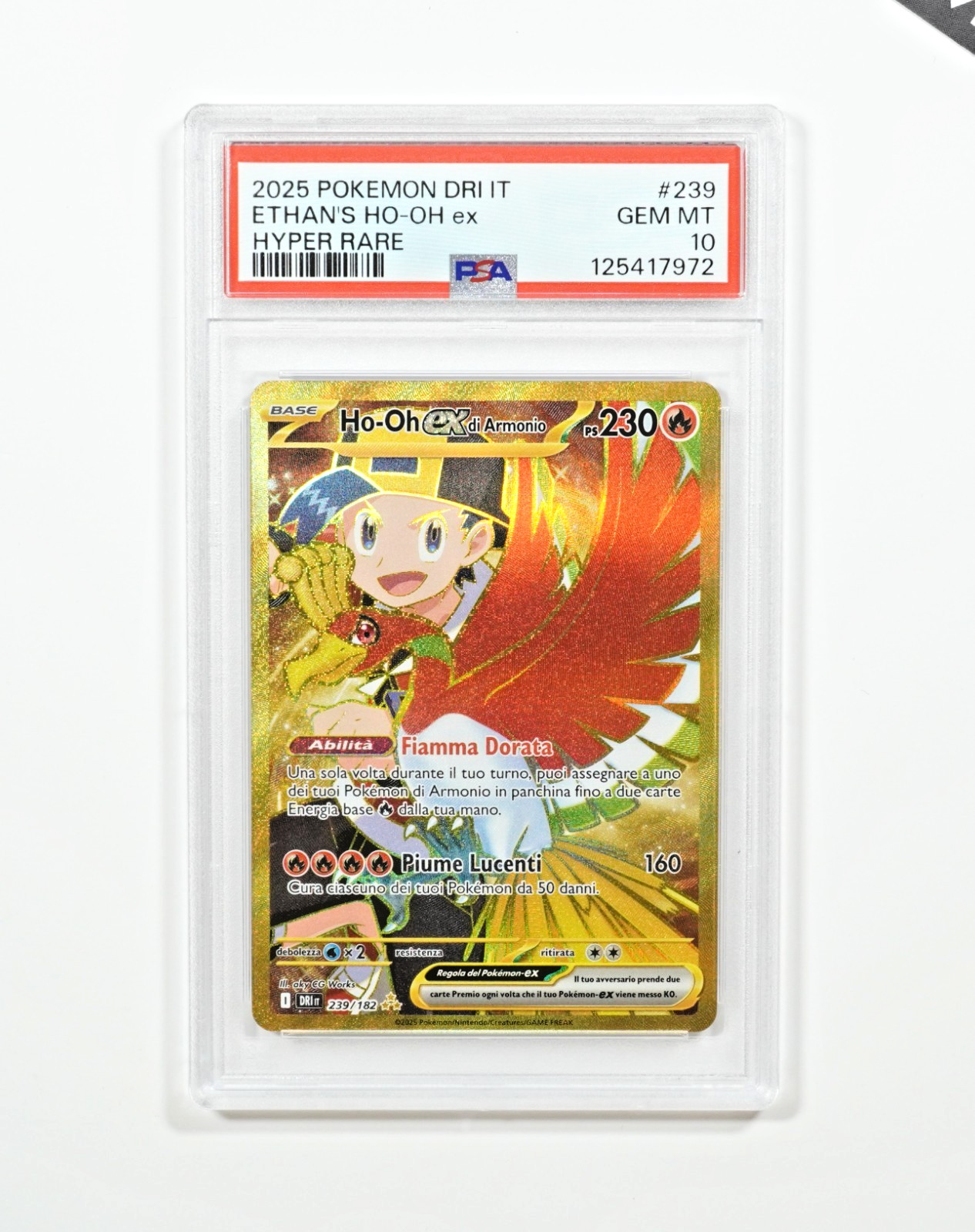 2025 Pokemon Italian Dri It-Destined Rivals Ethan's HO-Oh EX Hyper Rare 239