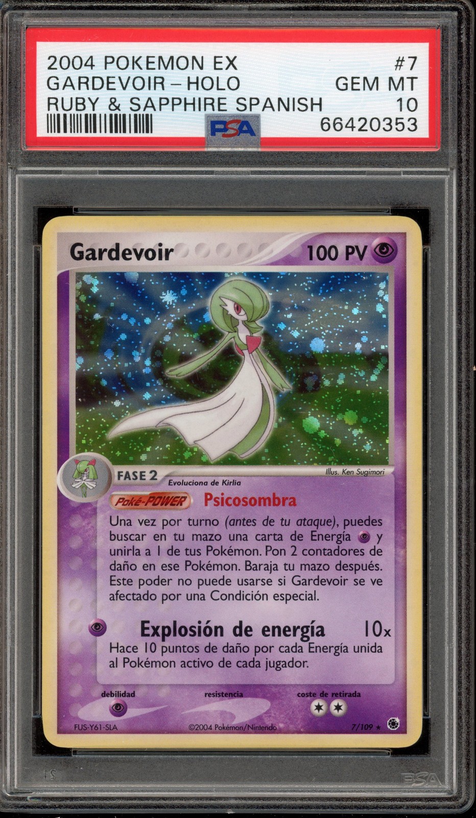 2004 Pokemon Spanish EX Ruby & Sapphire Gardevoir-Holo 7