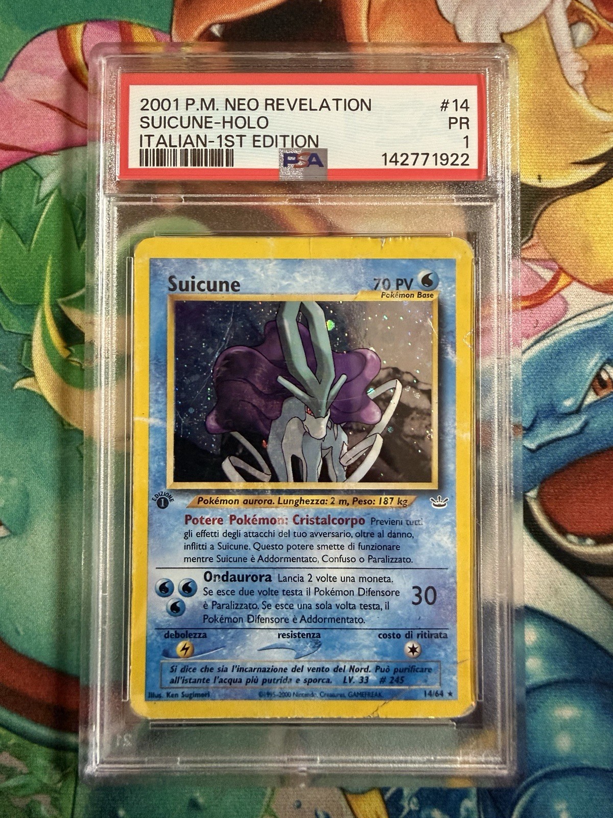 2001 Pokemon Italian Neo Revelation Suicune-Holo 1st Edition 14