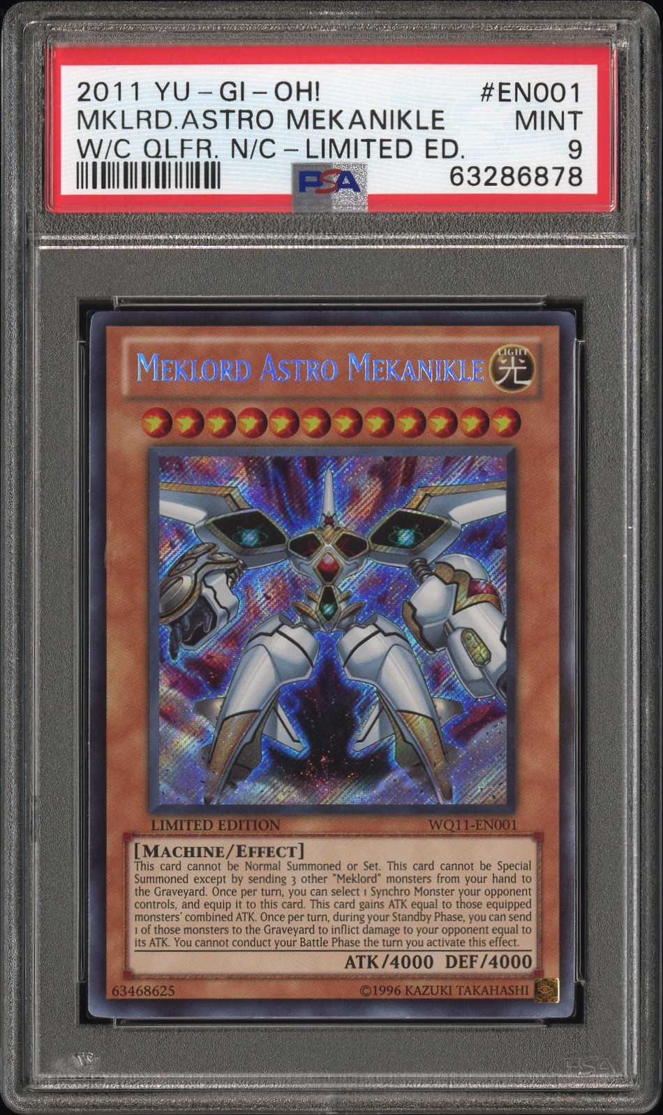 2011 YU-GI-Oh! World Championship Qualifier National Championships 2011 Meklord Astro Mekanikle Limited Edition EN001