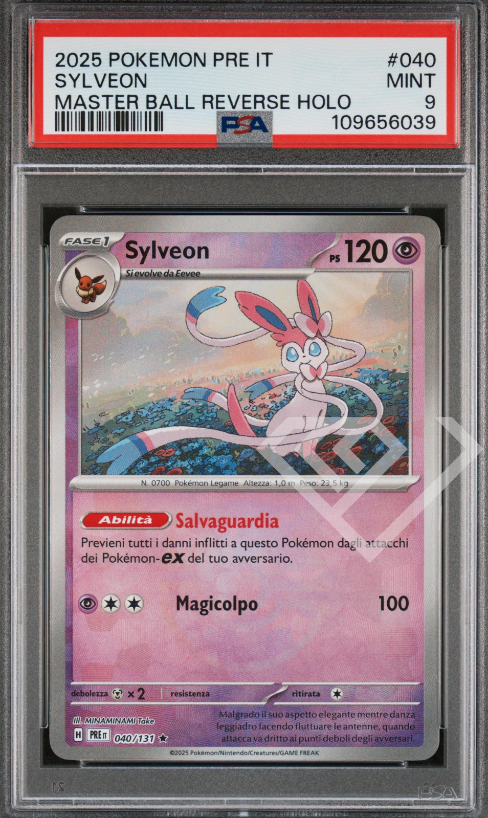 2025 Pokemon Italian Pre It-Prismatic Evolutions Sylveon Master Ball Reverse Holo 040