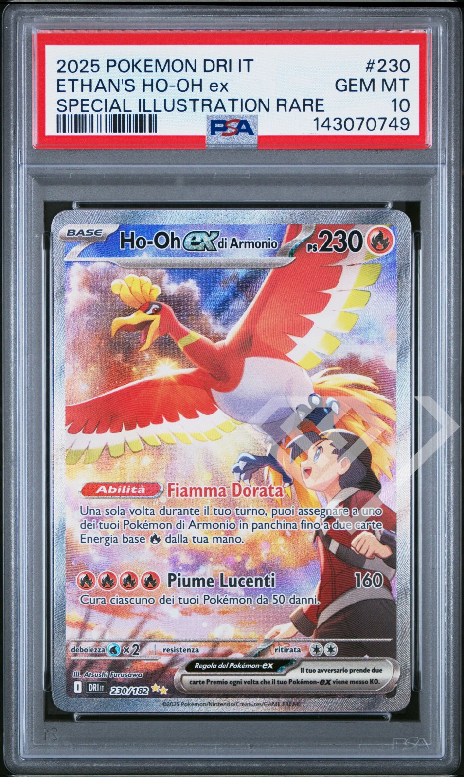 2025 Pokemon Italian Dri It-Destined Rivals Ethan's HO-Oh EX Special Illustration Rare 230
