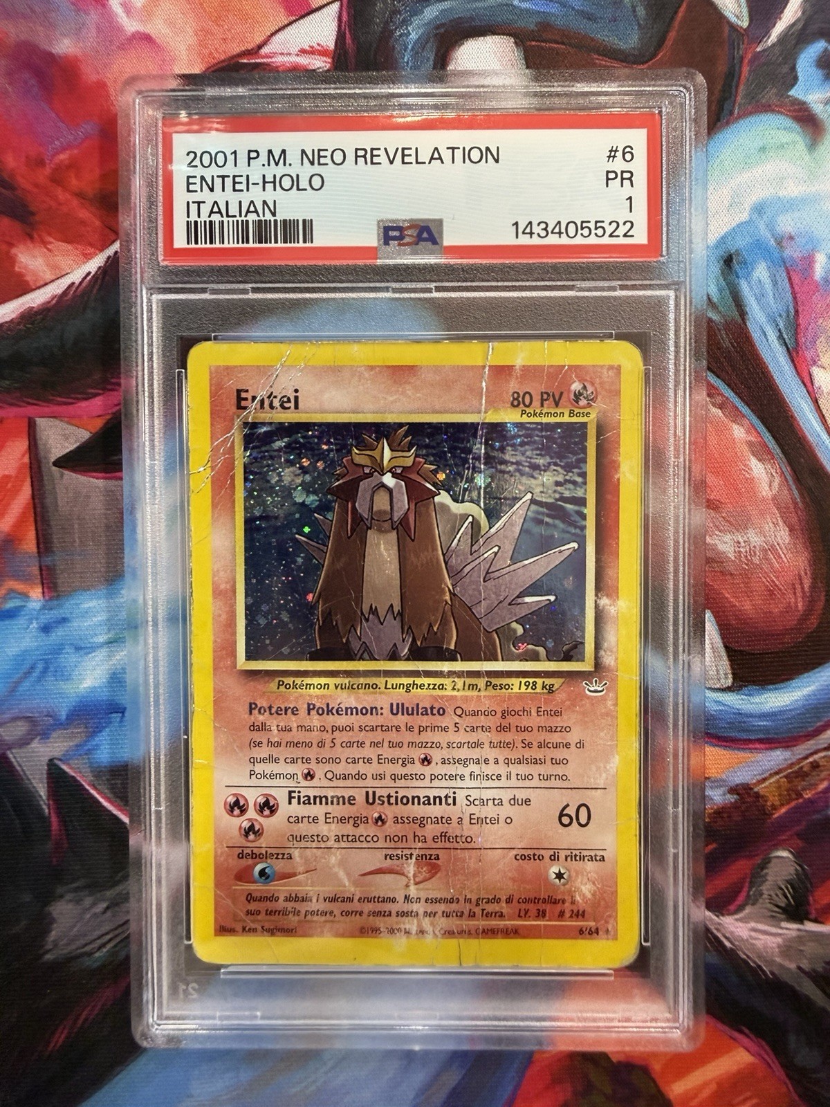 2001 Pokemon Italian Neo Revelation Entei-Holo 6
