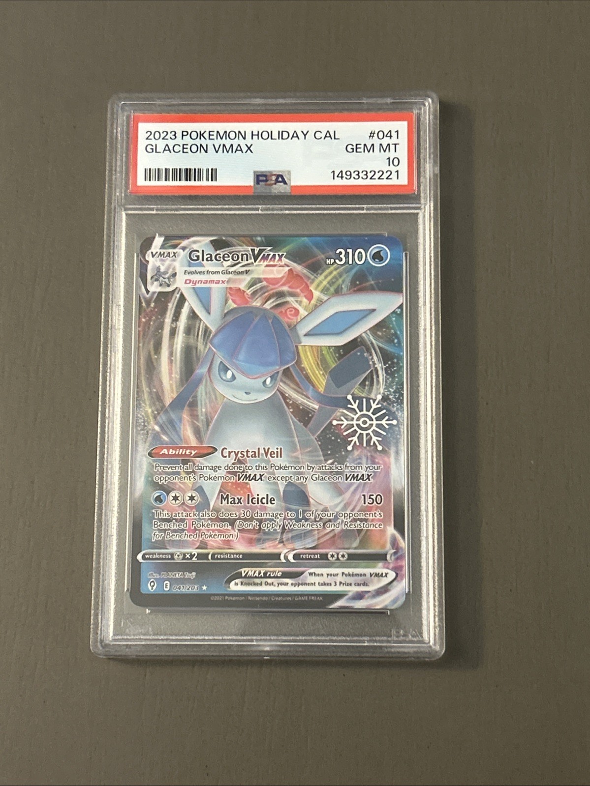 2023 Pokemon Holiday Calendar Glaceon Vmax 041