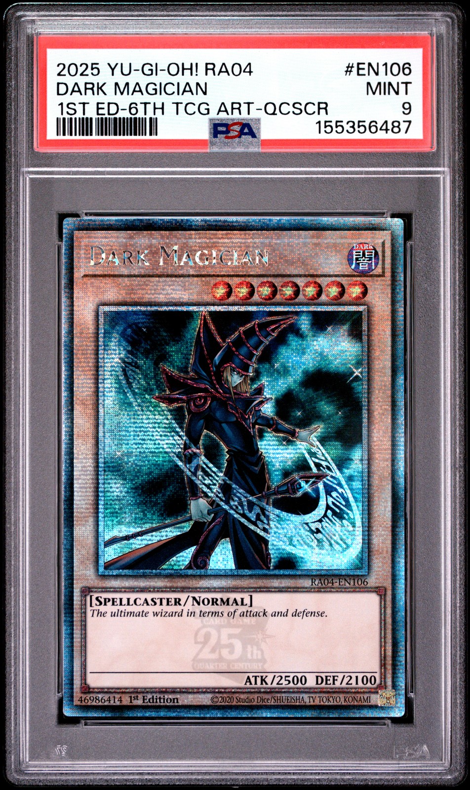 2025 YU-GI-Oh! RA04-Quarter Century Stampede Dark Magician 1st Edition-6th TCG Artwork-Quarter Century Secret Rare EN106