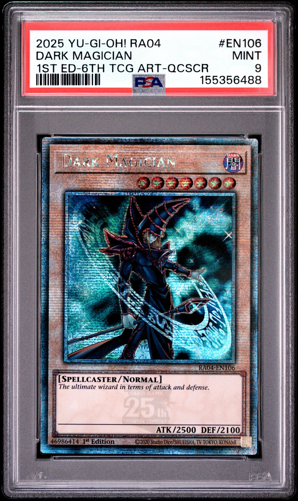 2025 YU-GI-Oh! RA04-Quarter Century Stampede Dark Magician 1st Edition-6th TCG Artwork-Quarter Century Secret Rare EN106