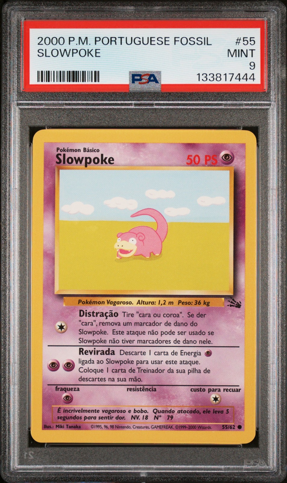 2000 Pokemon Portuguese Fossil Slowpoke 55