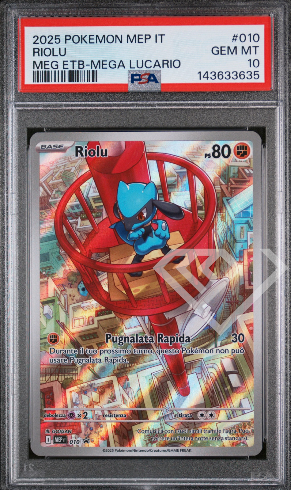 2025 Pokemon Italian Mep It-Me Black Star Promo Riolu Mega Evolution Elite Trainer Box-Mega Lucario 010