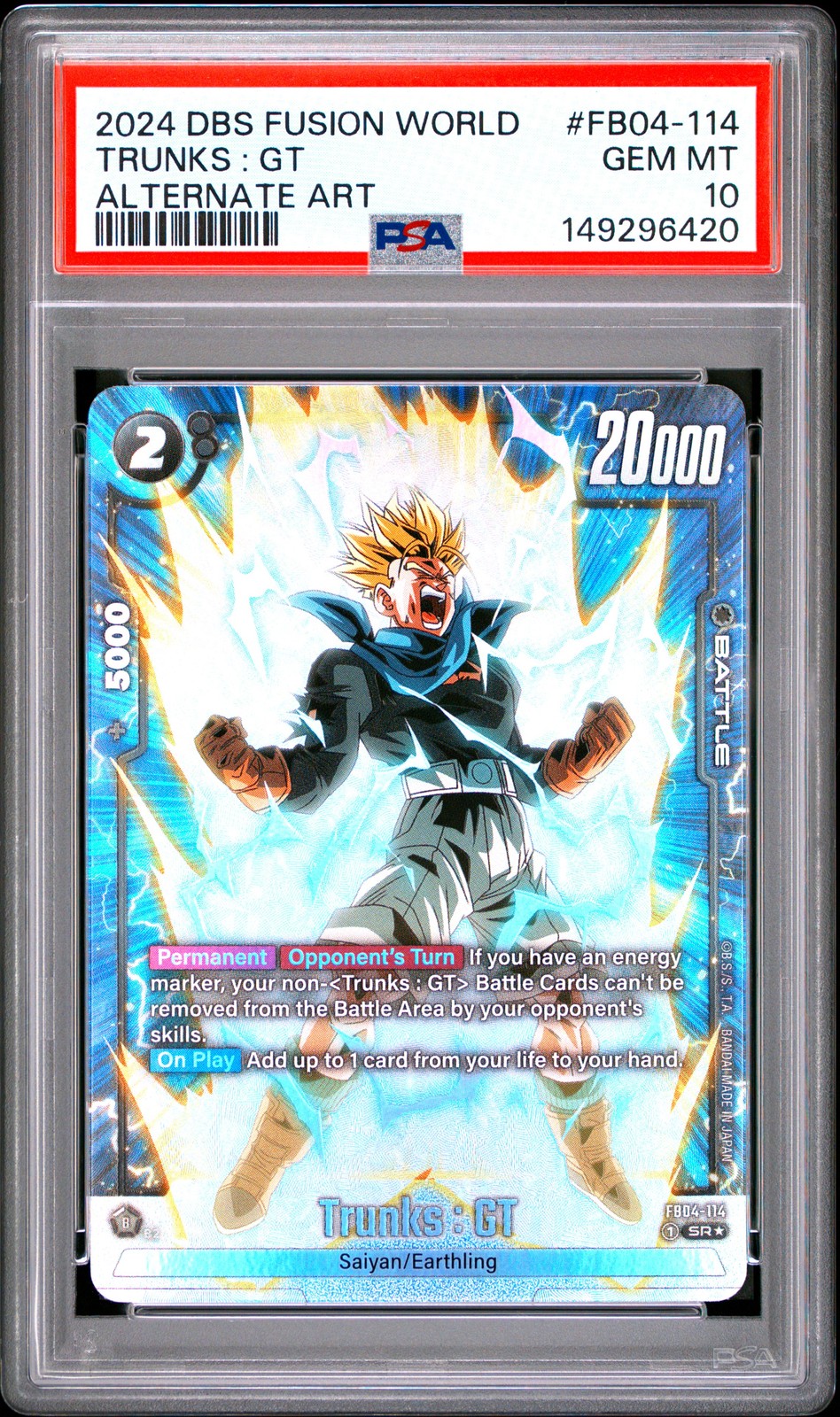 2024 Dragon Ball Super Card Game Fusion World Ultra Limit Trunks : GT Alternate Art FB04-114