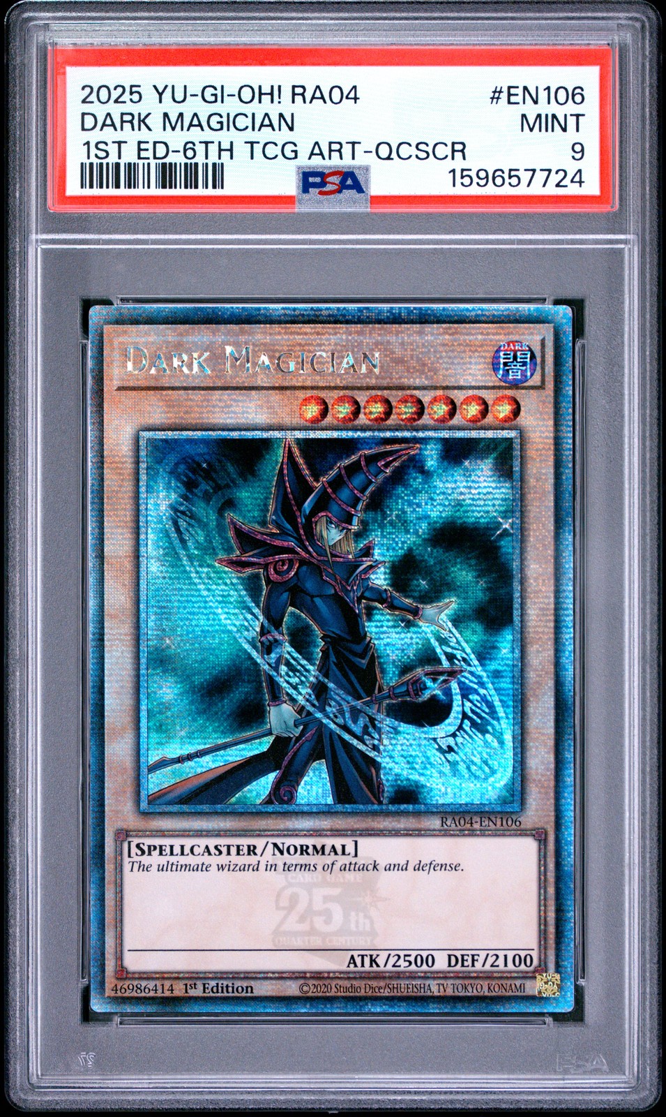 2025 YU-GI-Oh! RA04-Quarter Century Stampede Dark Magician 1st Edition-6th TCG Artwork-Quarter Century Secret Rare EN106