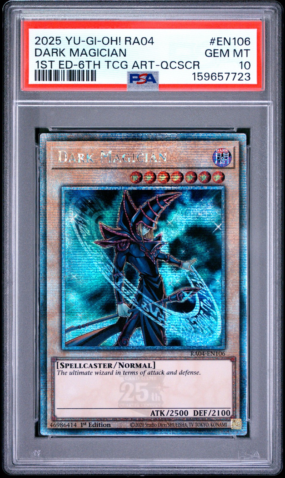 2025 YU-GI-Oh! RA04-Quarter Century Stampede Dark Magician 1st Edition-6th TCG Artwork-Quarter Century Secret Rare EN106
