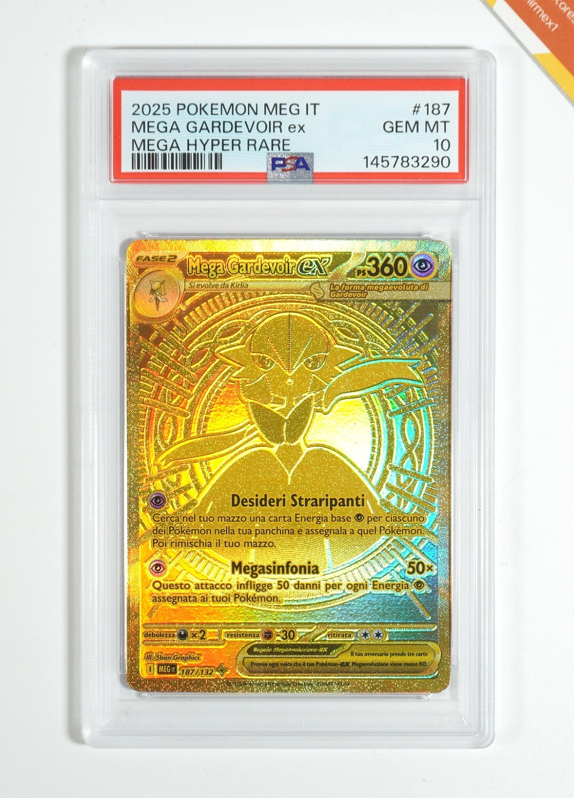 2025 Pokemon Italian Meg It-Mega Evolution Mega Gardevoir EX Mega Hyper Rare 187