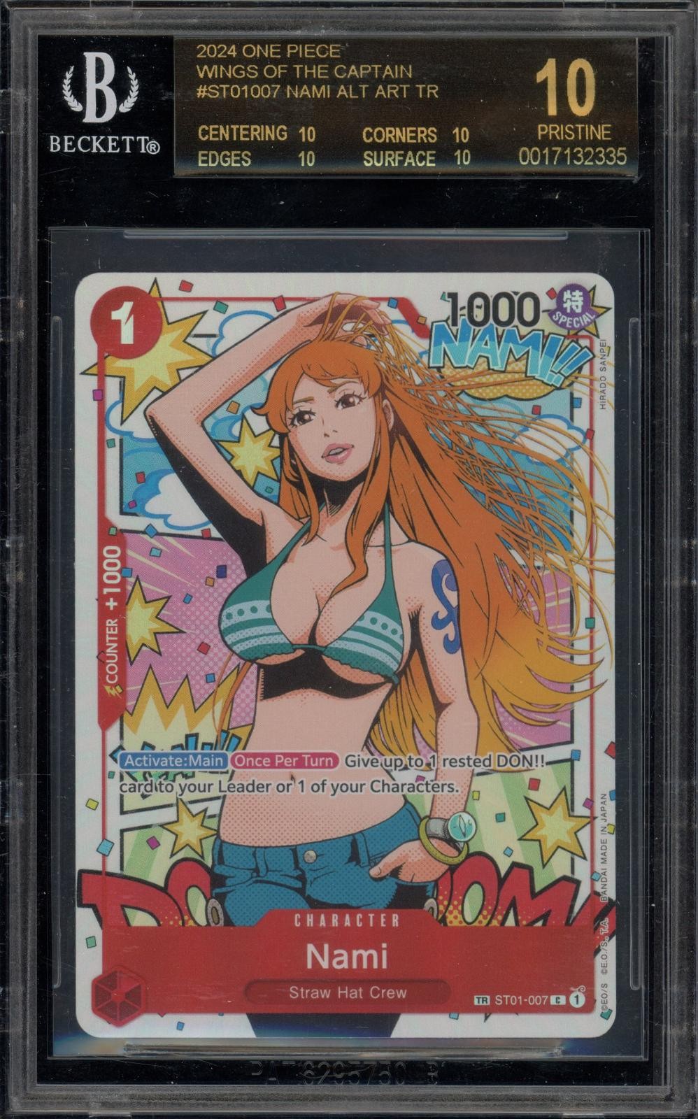 2024 One Piece Card Game Wings of the Captain Nami ALT ART TR ST01007