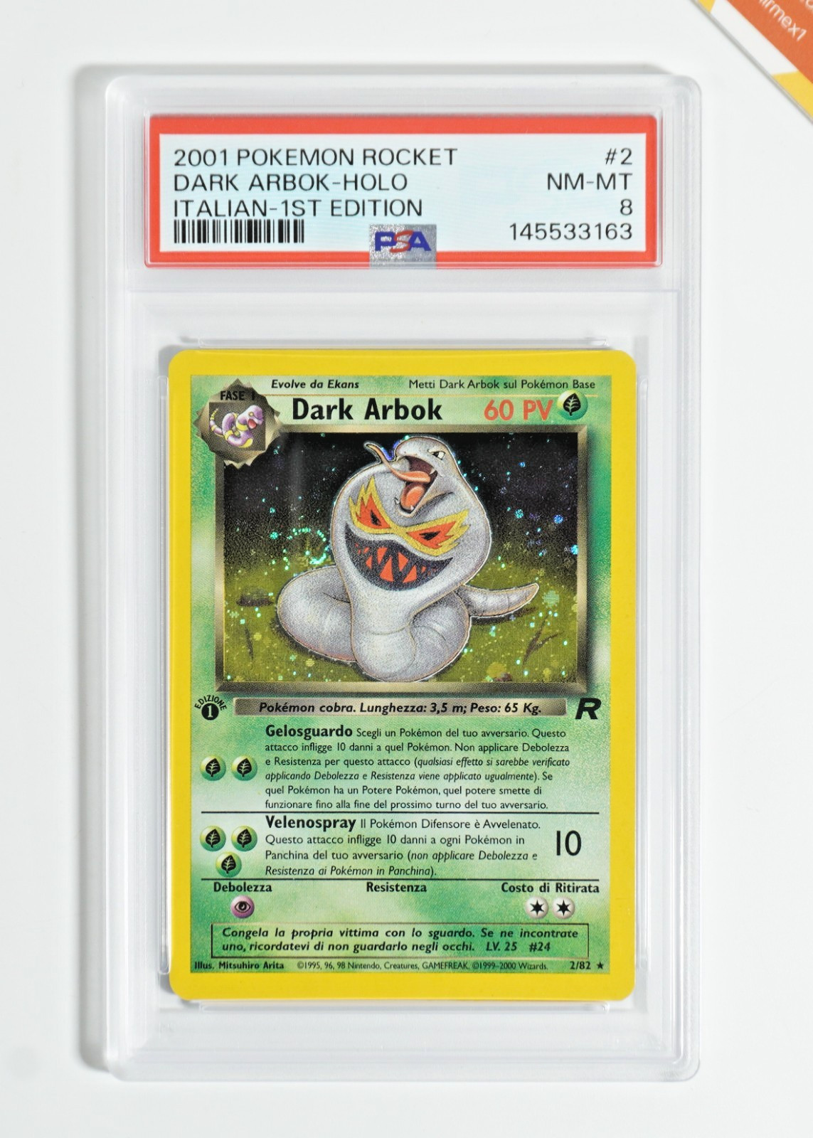 2001 Pokemon Italian Rocket Dark Arbok-Holo 1st Edition 2