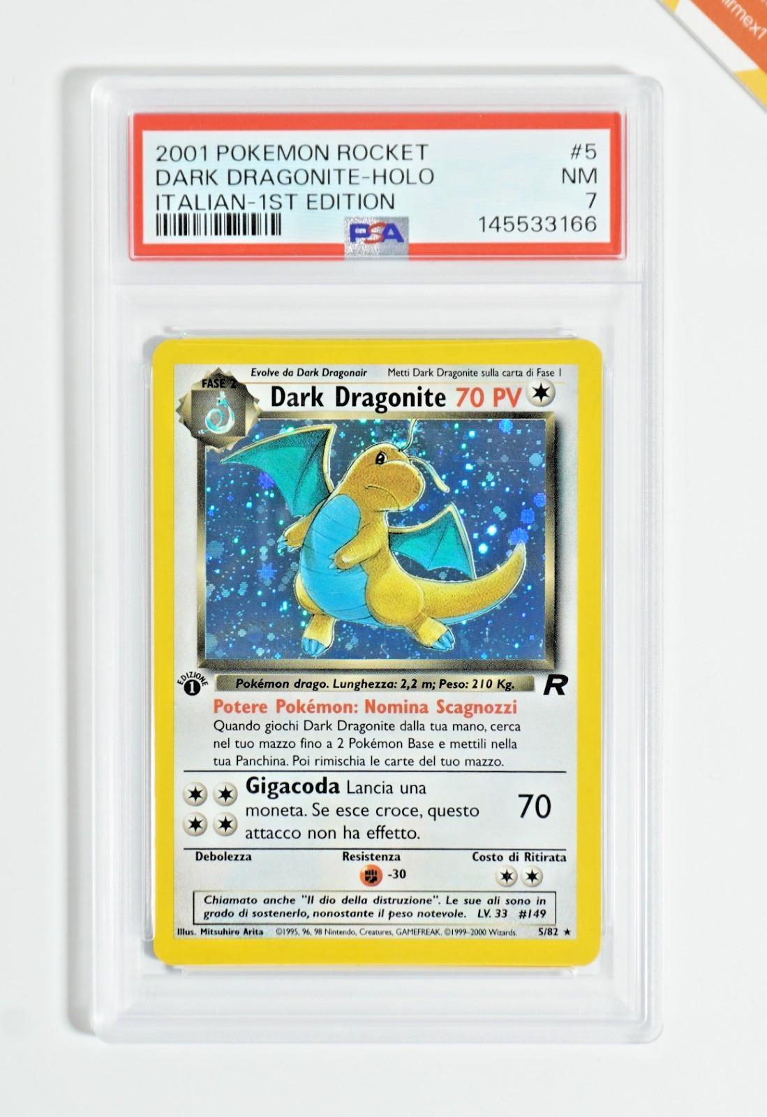 2001 Pokemon Italian Rocket Dark Dragonite-Holo 1st Edition 5