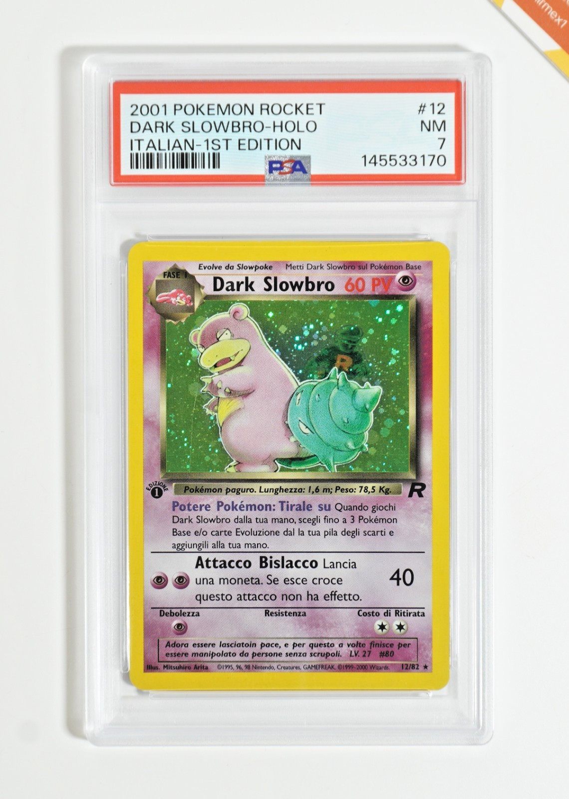 2001 Pokemon Italian Rocket Dark Slowbro-Holo 1st Edition 12