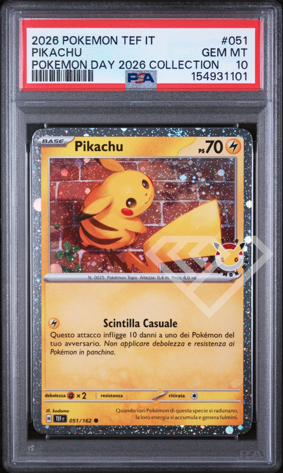 2026 Pokemon Italian Tef It-Temporal Forces Pikachu Pokemon Day 2026 Collection 051