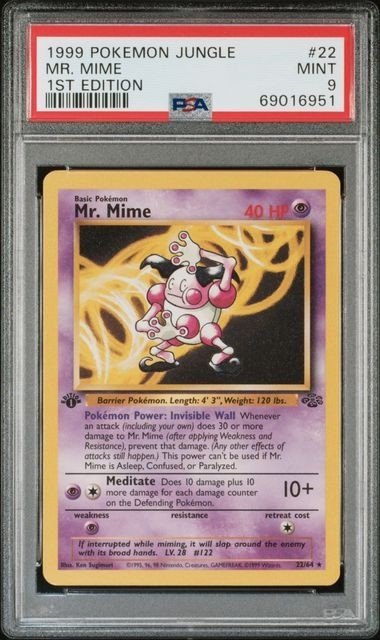 1999 Pokemon Jungle Mr. Mime 1st Edition 22