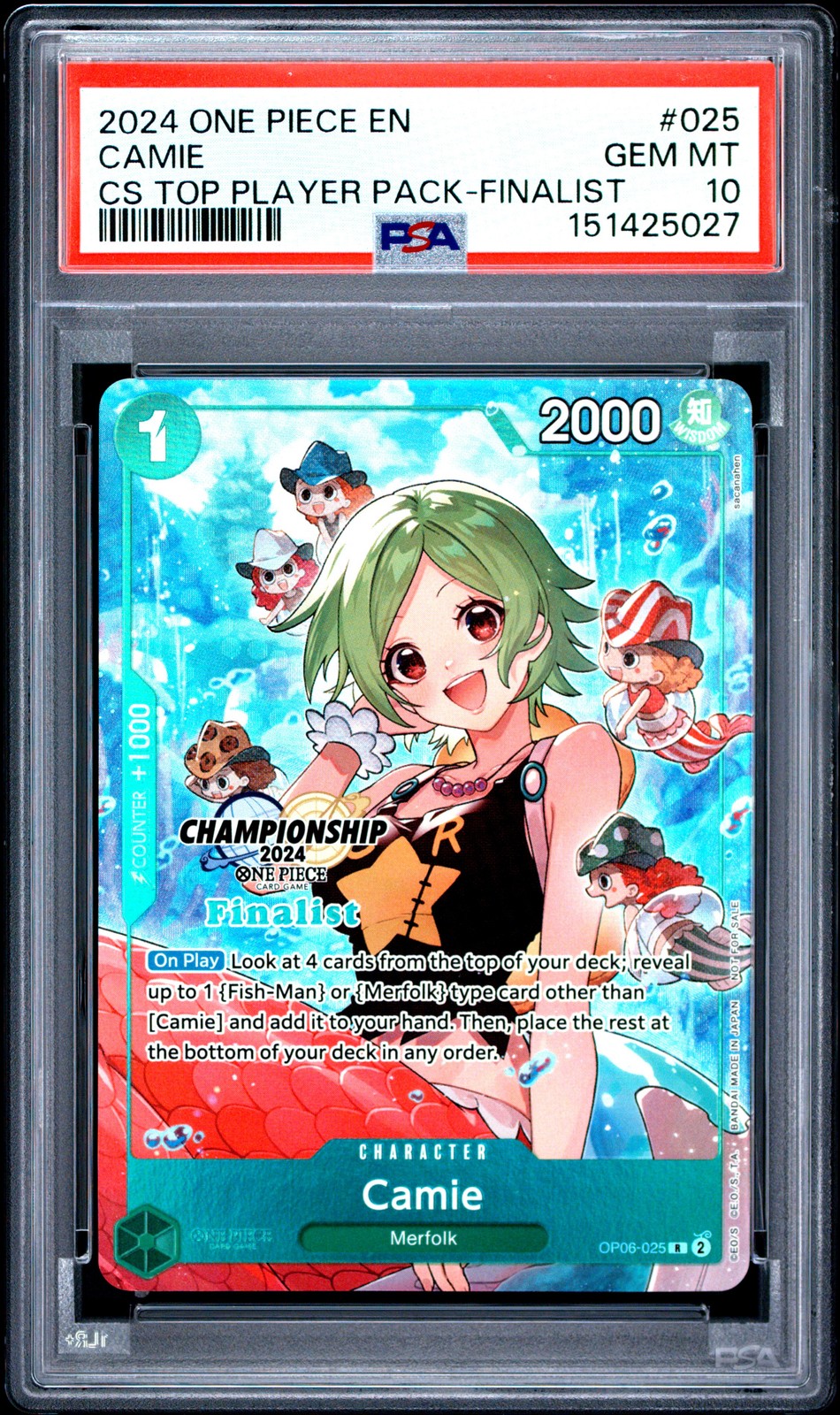 2024 One Piece Championship 2024 Top Player Pack Camie Finalist 025
