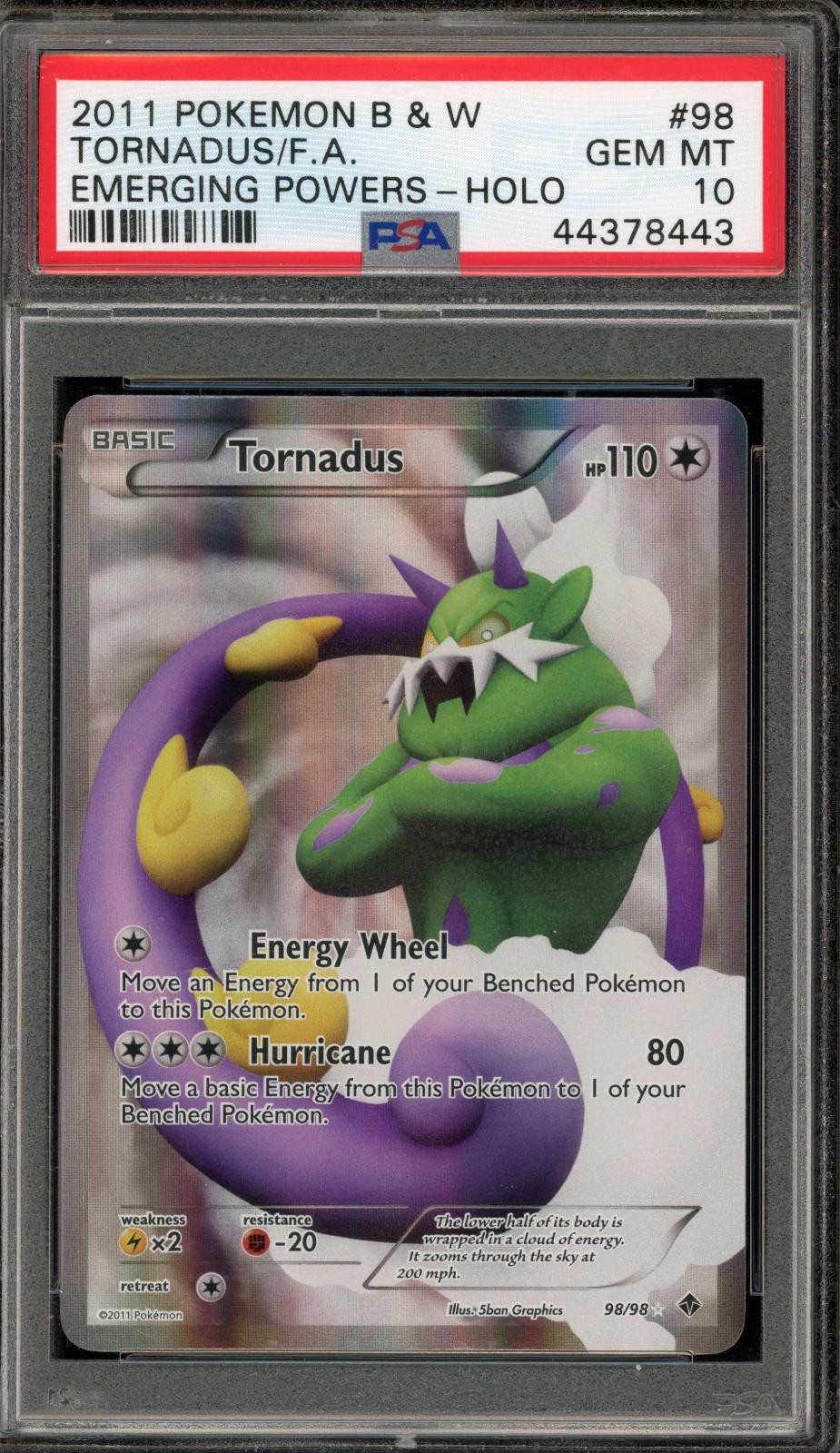2011 Pokemon Black & White Emerging Powers Full Art/Tornadus 98