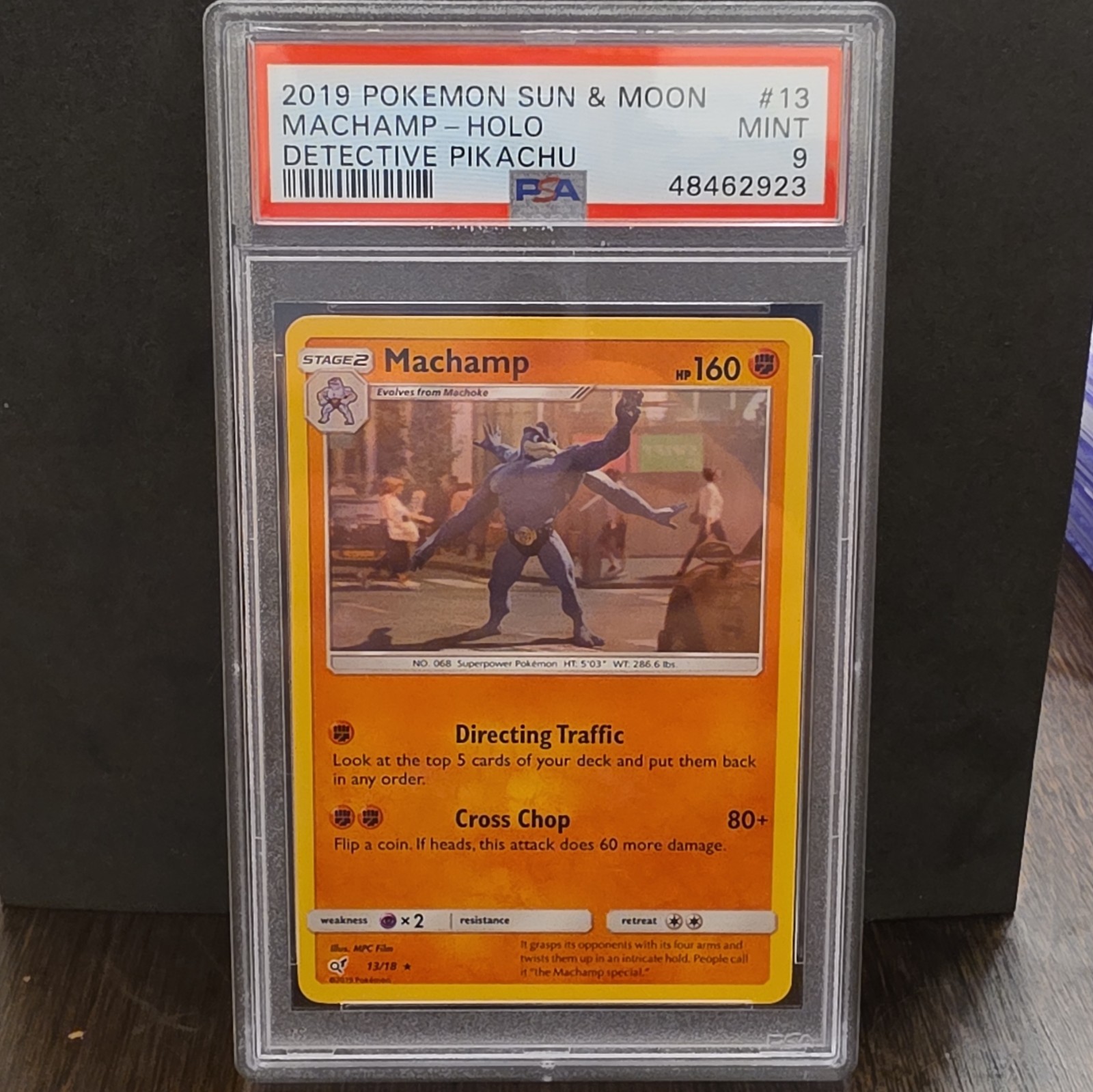 2019 Pokemon Sun & Moon Detective Pikachu Machamp-Holo 13