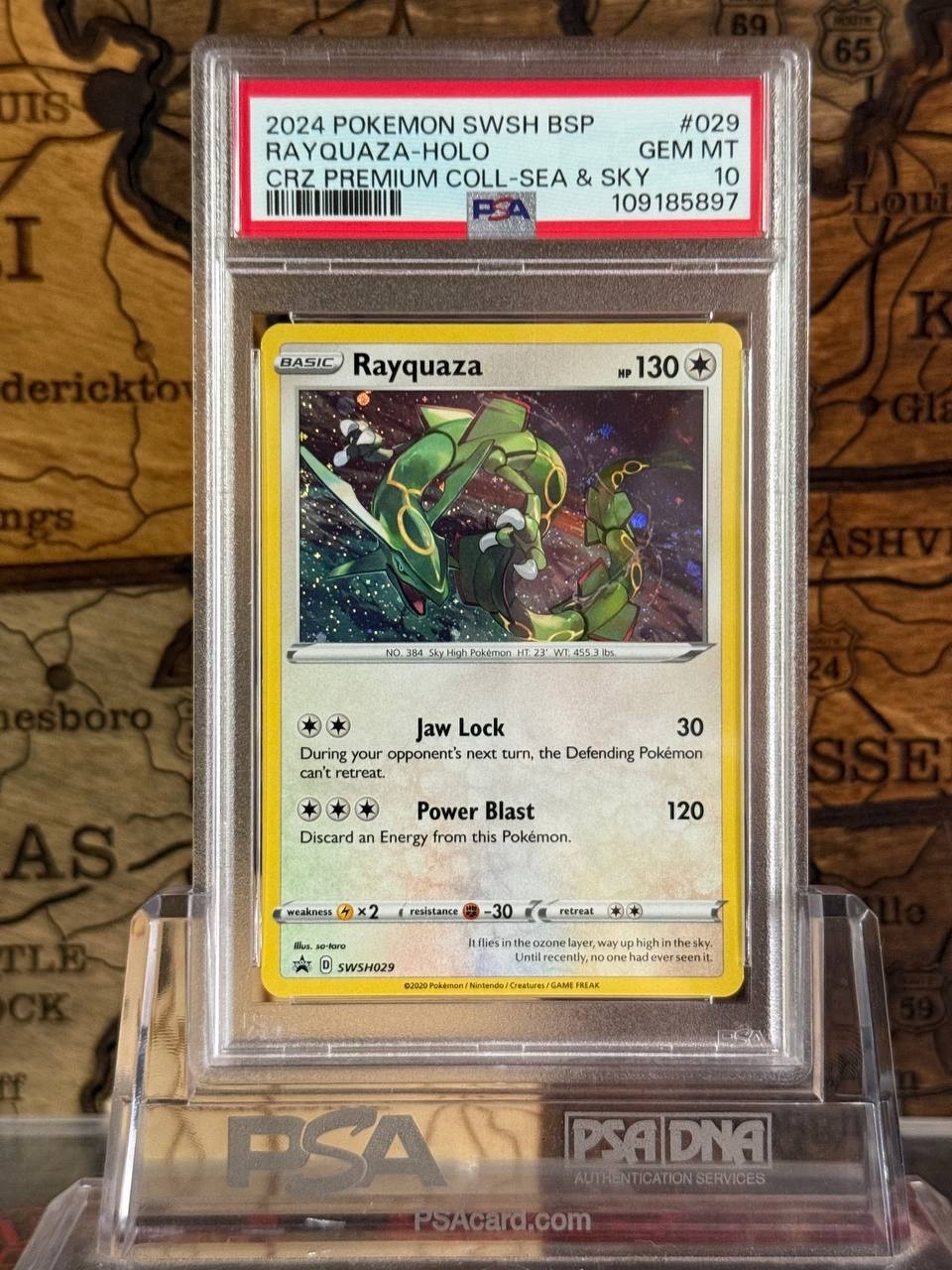 2024 Pokemon Swsh Black Star Promo Rayquaza-Holo Crown Zenith Premium Collection Sea & Sky  029