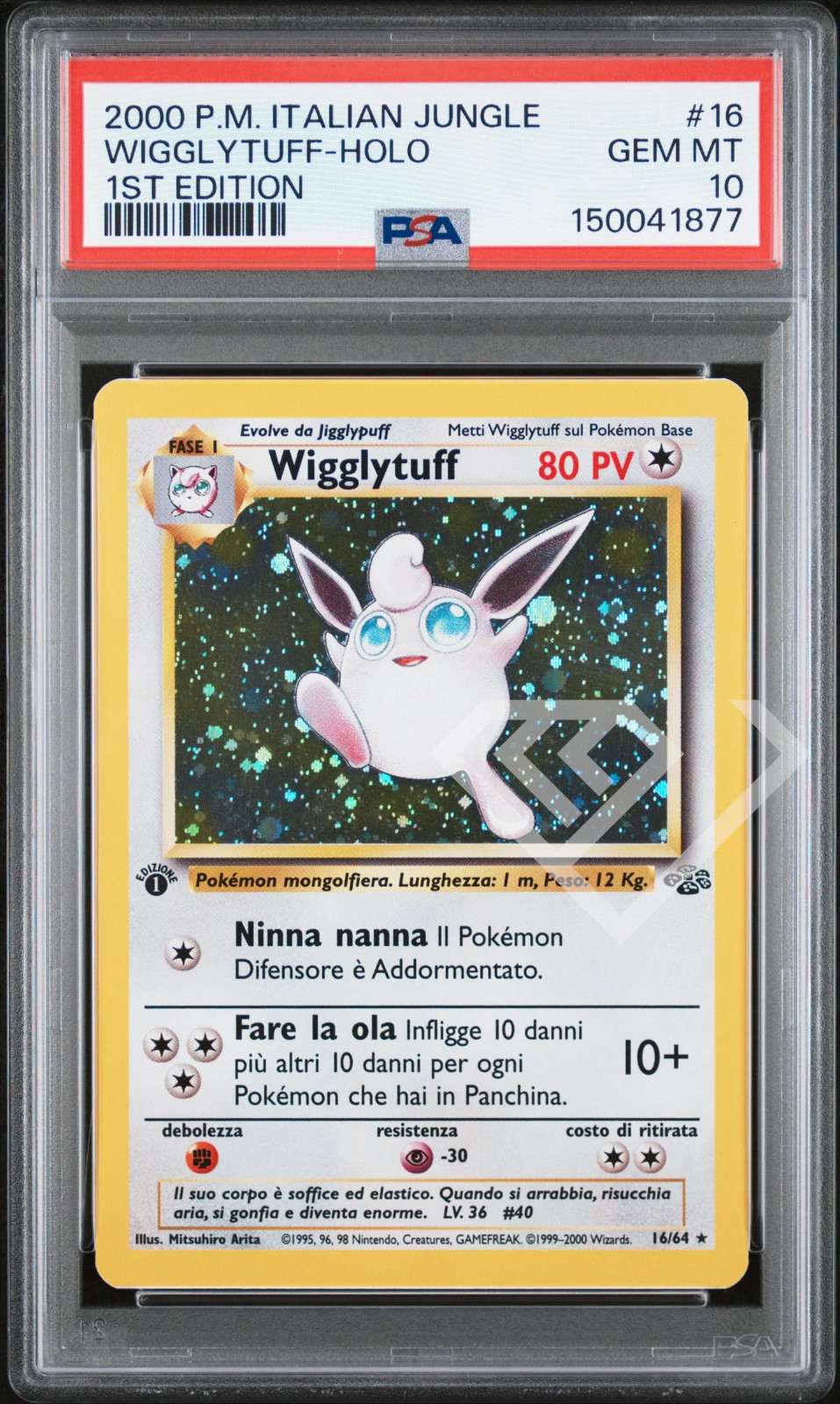 2000 Pokemon Italian Jungle Wigglytuff-Holo 1st Edition 16
