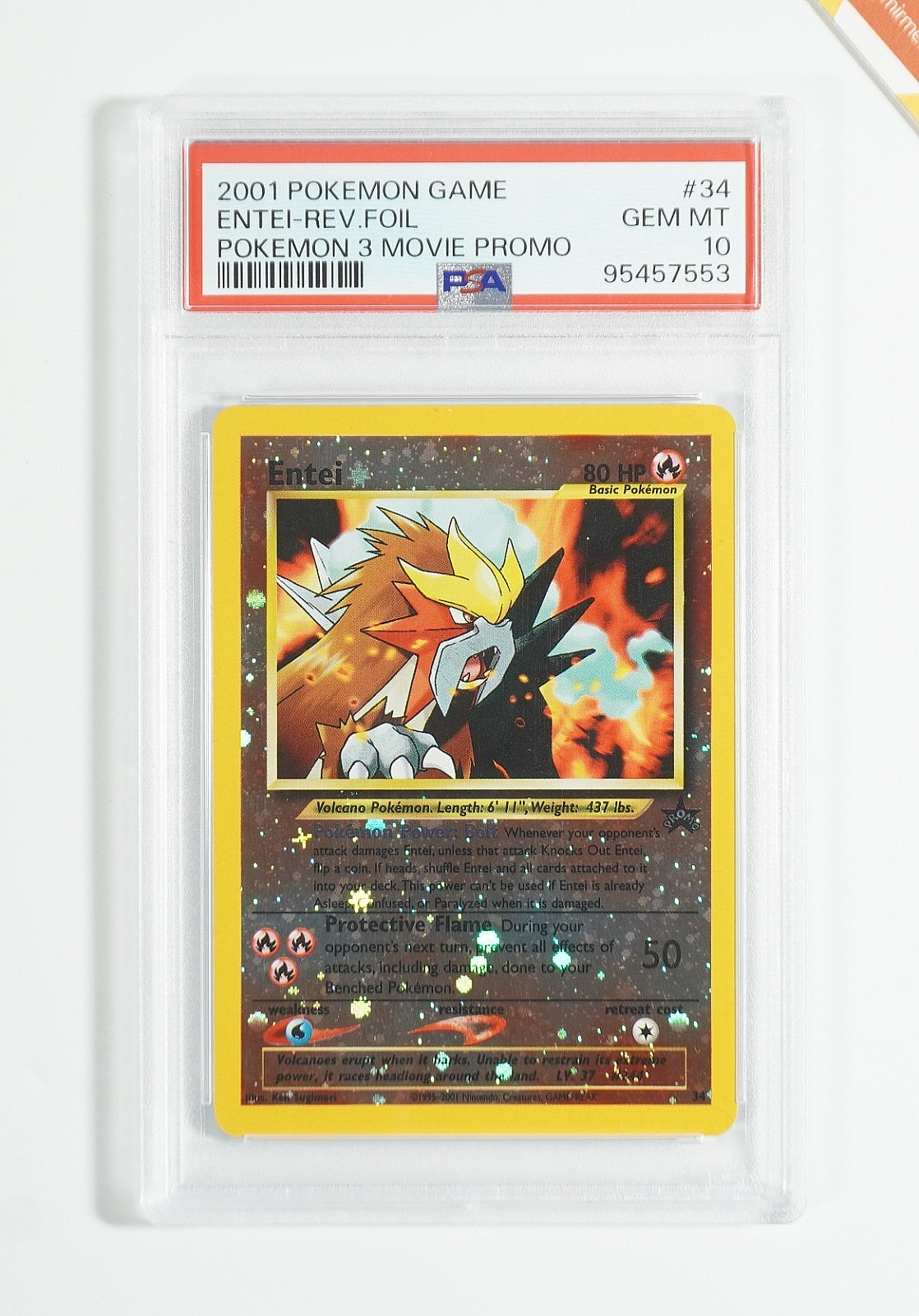 2001 Pokemon Game Movie Entei-Reverse Foil Pokemon 3 Movie Promo 34