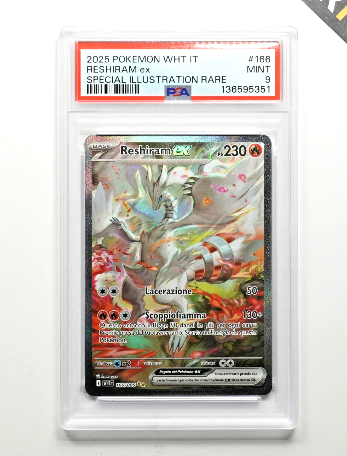 2025 Pokemon Italian Wht It-White Flare Reshiram EX Special Illustration Rare 166