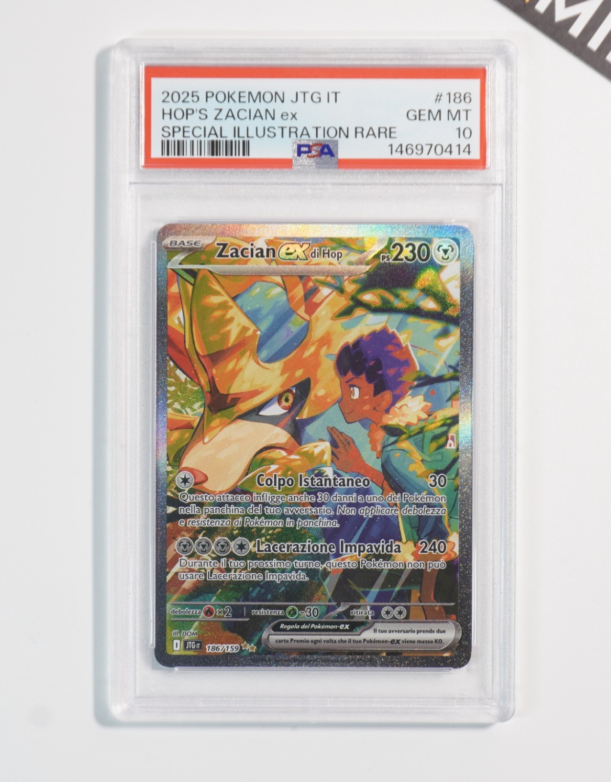 2025 Pokemon Italian Jtg It-Journey Together Hop's Zacian EX Special Illustration Rare 186