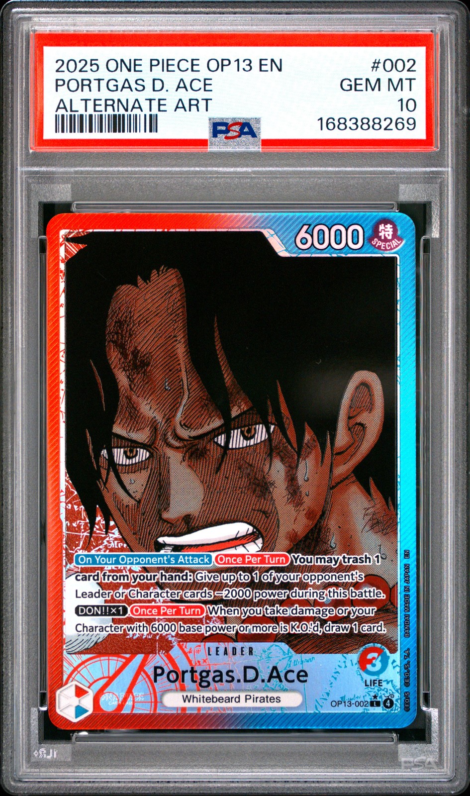 2025 One Piece OP13-Carrying on His Will Portgas D. Ace Alternate Art 002
