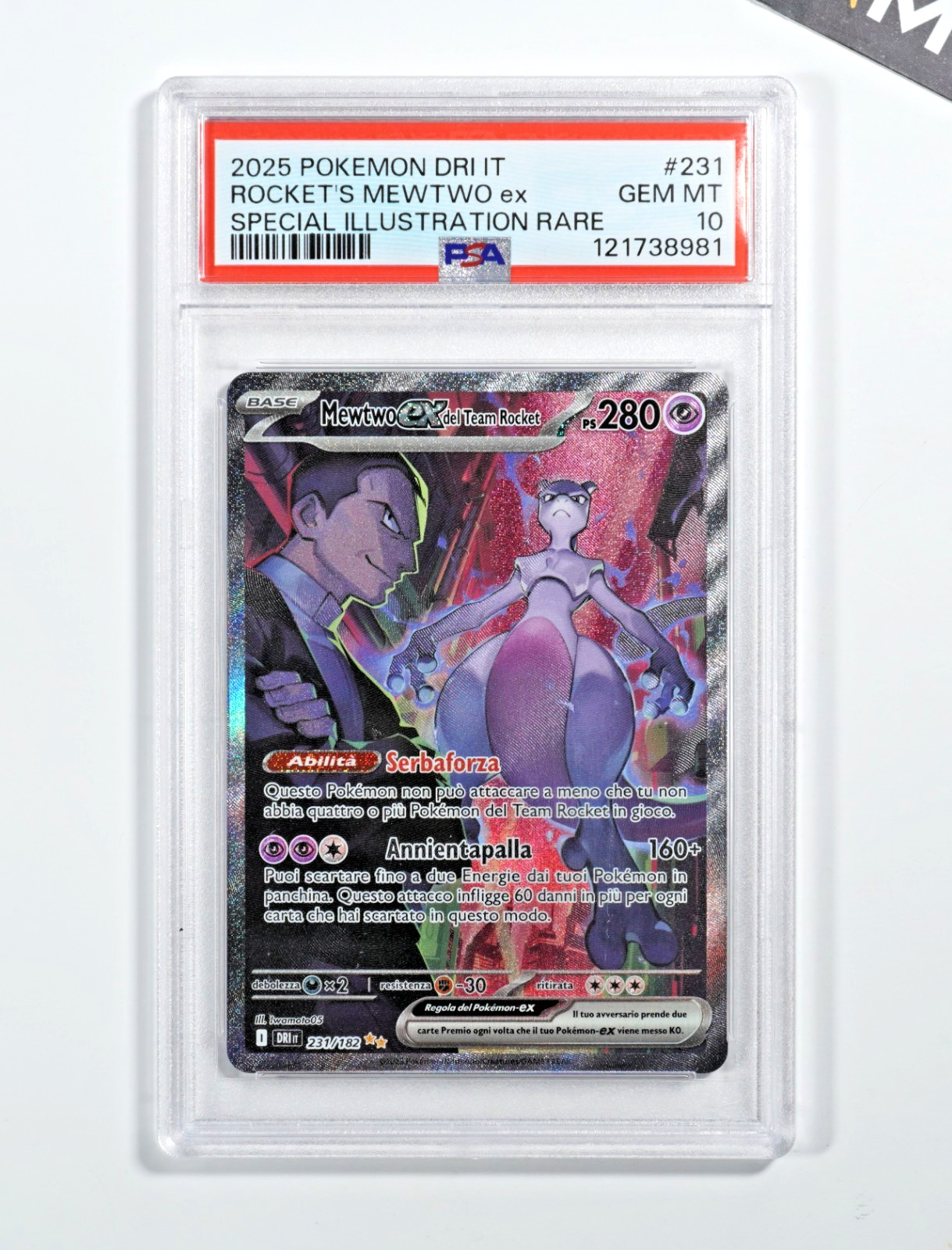 2025 Pokemon Italian Dri It-Destined Rivals Team Rocket's Mewtwo EX Special Illustration Rare 231