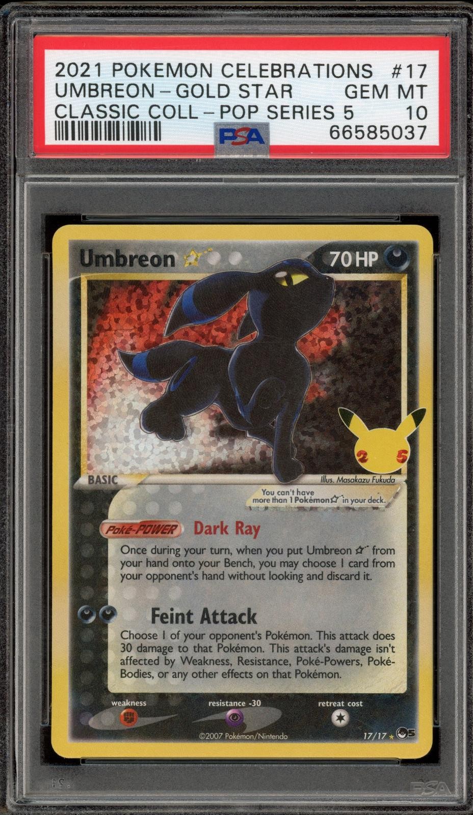 2021 Pokemon Celebrations Classic Collection Umbreon-Gold Star 17
