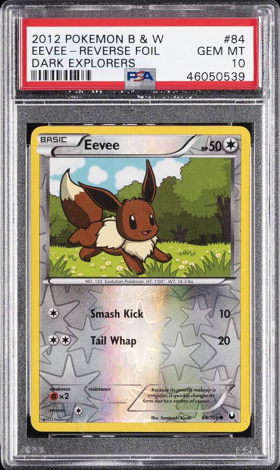 2012 Pokemon Black & White Dark Explorers Eevee-Reverse Foil 84